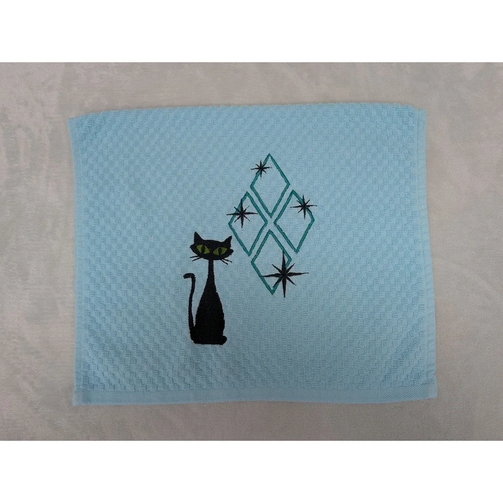 Mid Mod Cat Retro Mid Century Modern Atomic Kitchen Bath Hand Bar Towel